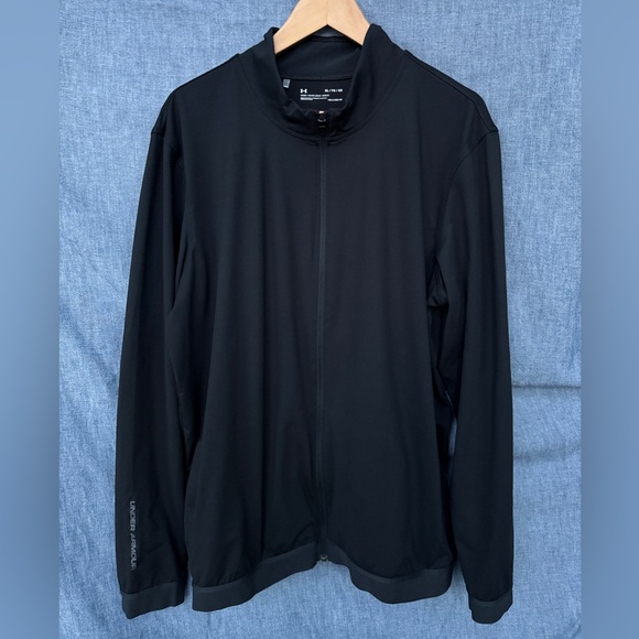 Mens Under Armour Active Full Zip Jacket, Loose Heat Gear Stretch, Black, Sz XL - Picture 1 of 5